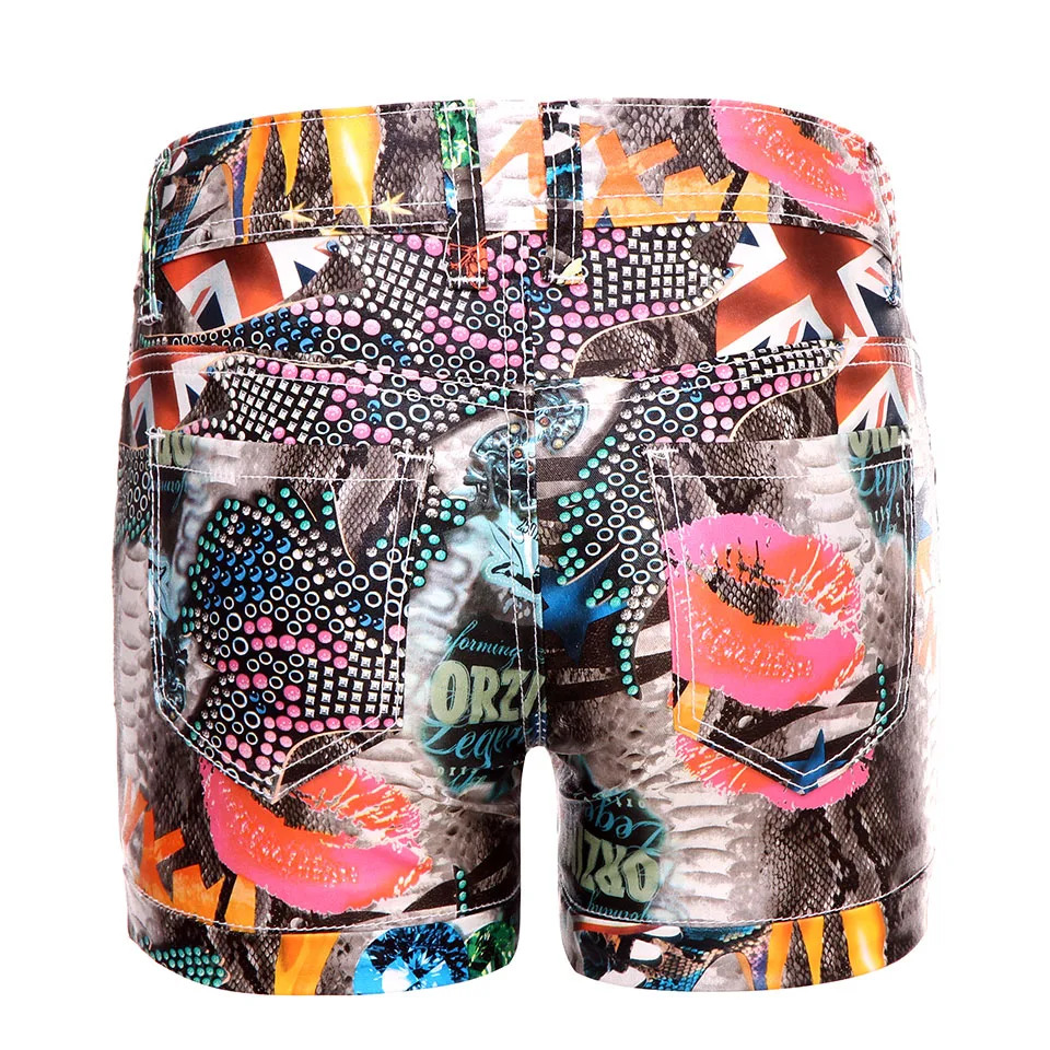 Случайные Упругие Джинсовые Шорты Женщин Старинные Заниженной Талией Стретч