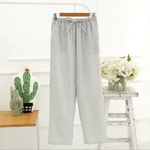 Gray plaid Fdfklak, женские пижамы для сна, штаны, хлопковые Пижамные штаны, весенне-летние Пижамные штаны, пижамы, длинные штаны, домашние брюки - Цвет: Gray plaid