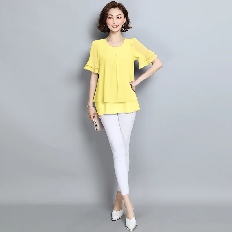 5XL размера плюс blusas de verano mujer блузки moda 2021 сорочка femme женская блузка шифоновая 4853 50
