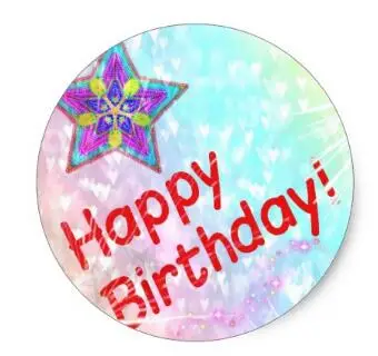 

1.5inch Star Happy Birthday Party Peace Colorful Destiny Classic Round Sticker