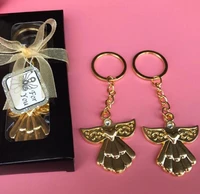 200pcs cheap wedding party souvenir guardian angel key ring silver keychain baby shower favors sn2453