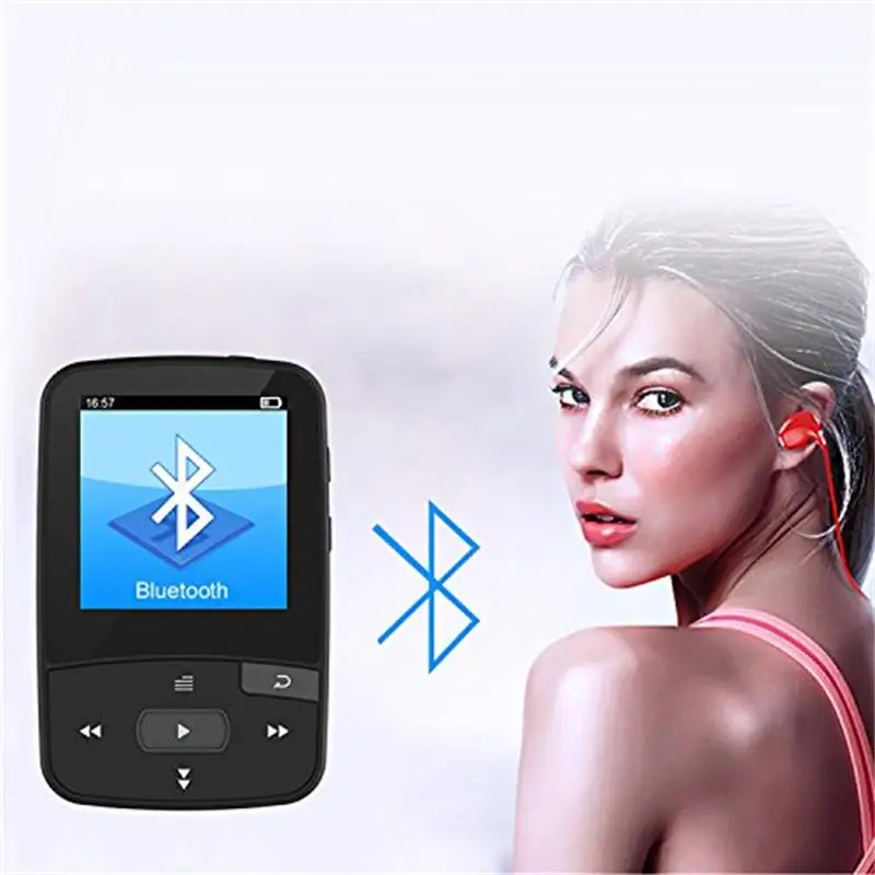 Новейший Bluetooth MP3-плеер с зажимом, 8 ГБ, с экраном, спортивный музыкальный плеер, поддержка fm-радио, запись, шагомер+ Бесплатный подарок, повязка на руку