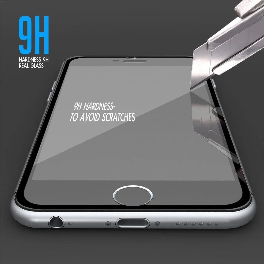 Закаленное стекло для iphone 8 6 6S 7 Plus 5 5S SE полная защита экрана 3D алюминиевый сплав