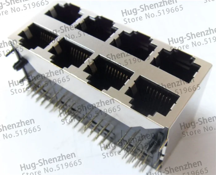 High Quality new Ethernet port socket RJ 45 2x4 8p 8 core 8P8C internet access RJ45 Connector 5pcs/lot | Компьютеры и офис