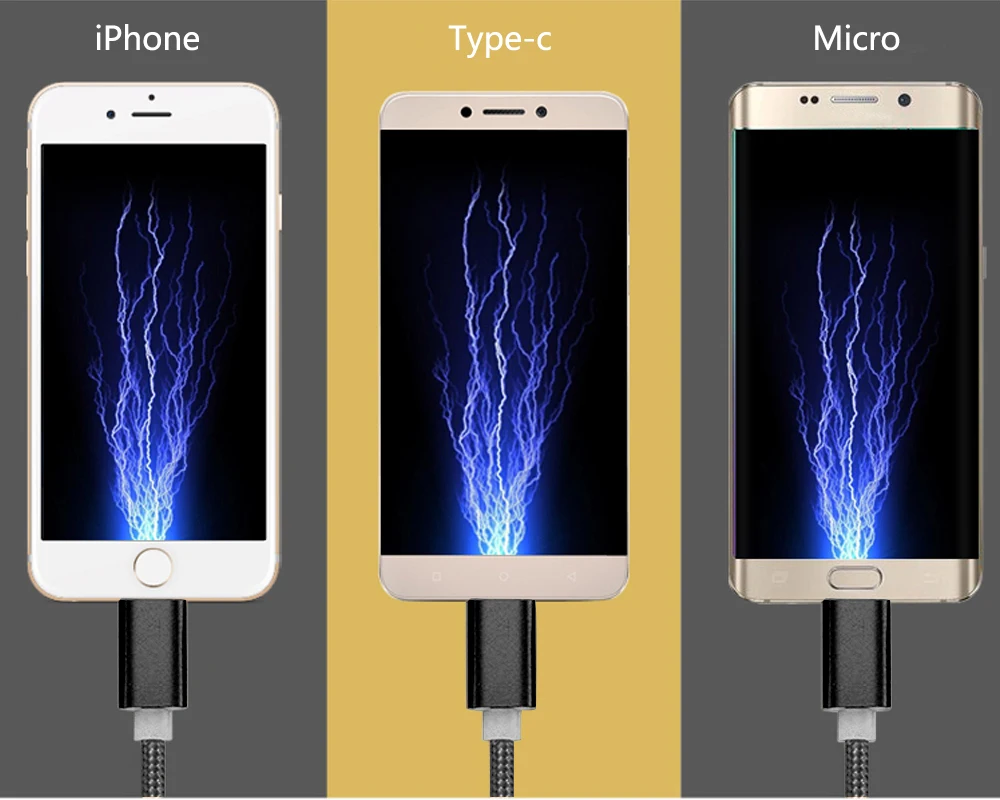 CBAOOO Мини Micro USB кабель type C кабель 1to3 кабель для iphone Быстрая быстрая зарядка кабель мобильного телефона зарядное устройство кабель для передачи данных провод