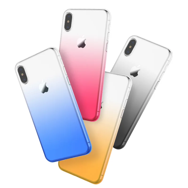 Градиентный чехол для iPhone XR XS MAX 10 прозрачный тонкий защитный мягкий силиконовый