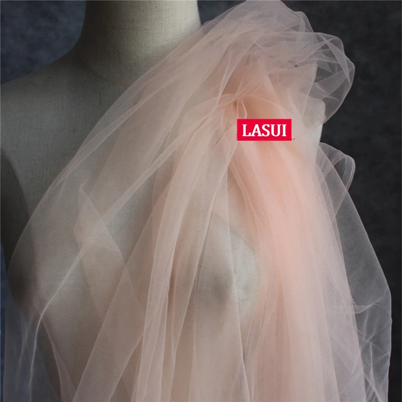 LASUI 3m/1lot width1.65m flash pearlescen transparent Wedding gauze dress fabric Micro elasticity Encrypted soft mesh lace F0022 | Дом и сад