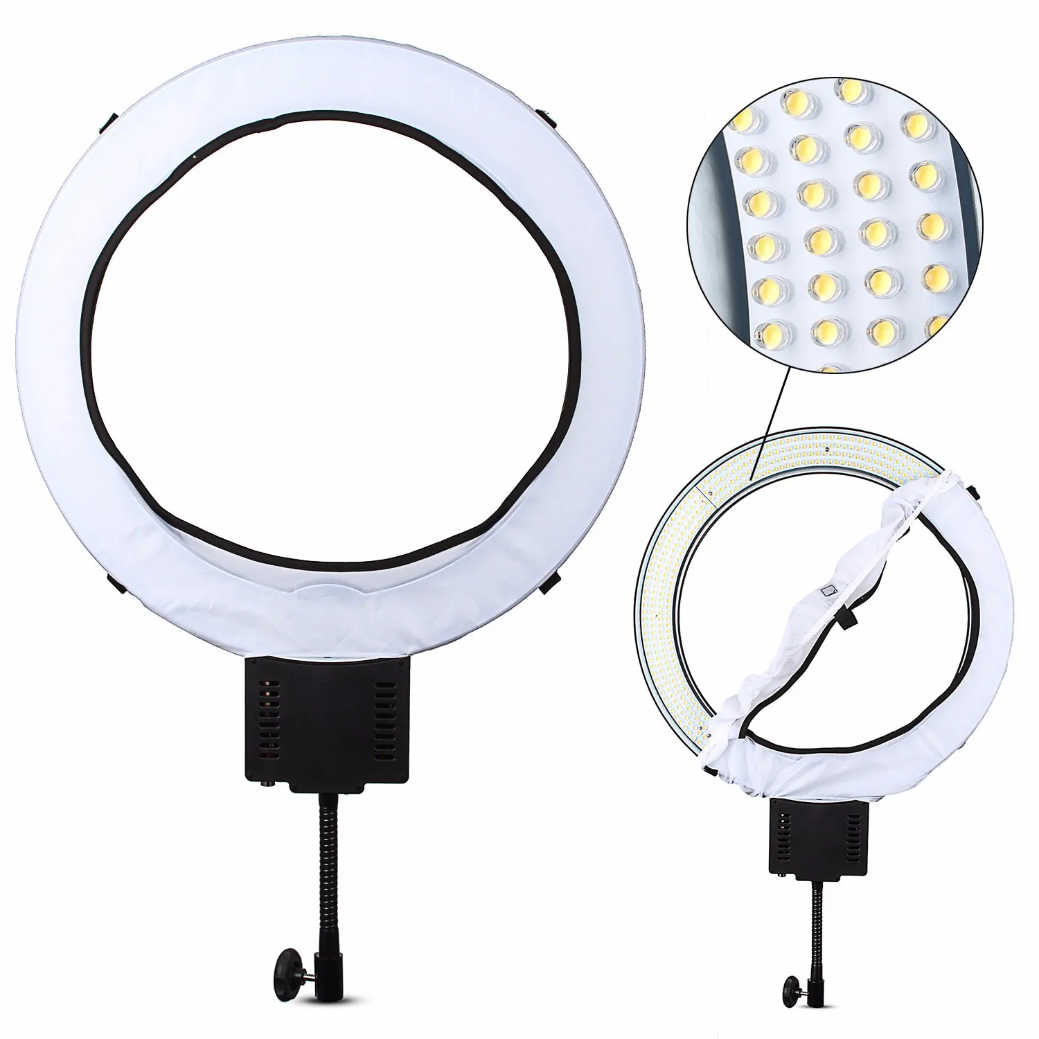 NanGuang CN-R640 5600 К LED видео Студийный свет 640 светодио дный макросъемке кольцо свет день освещения кольцевая лампа для DSLR Камера