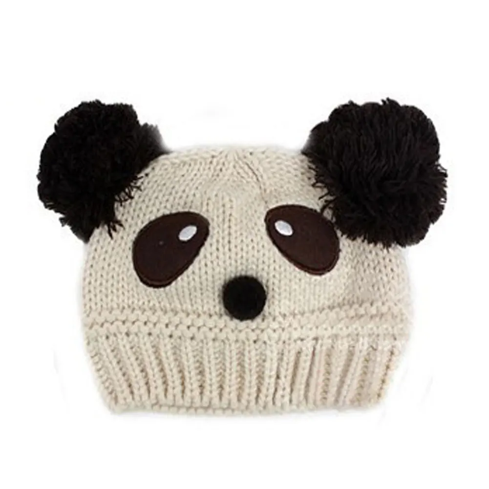 Swokii Skullies Beanies милые шапки с пандой для малышей однотонные вязаные Детские теплые