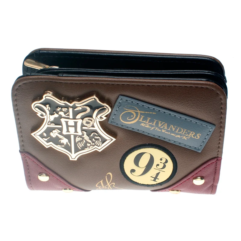 Diagon Alley Wallet Metal badge Brown/date red patch Printed embroidered Wallet Gift for Girls Wallet DFT-6716