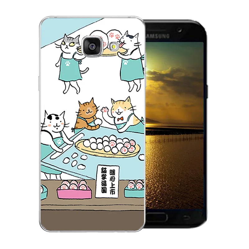 Для samsung A7 2017 Чехол Мягкий силиконовый чехол для телефона кошки Семья шаблон Galaxy