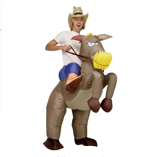 Надувной ковбойский костюм динозавра Пурима для катания на лошадях маскарадный