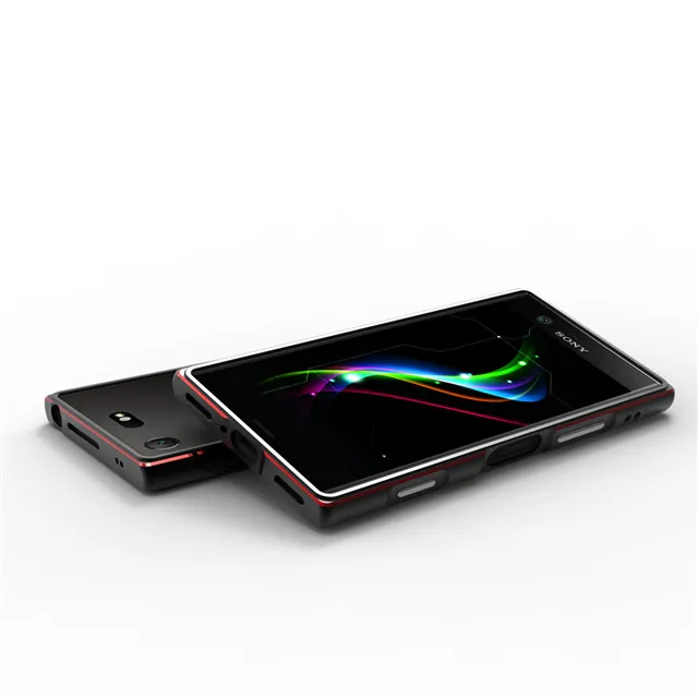 black-red Для sony Xperia XZ3 XZ2 XZ1 Compact ультра тонкий алюминиевый металлический бампер рамка чехол для sony XA2/XA2 Ultra/XZ1 Mini - Цвет: black-red