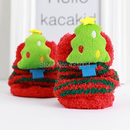 Kacakid/зимние детские коралловые бархатные носки для маленьких девочек, рождественские нескользящие носки с героями мультфильмов детские плотные носки для сна,# 403ssy