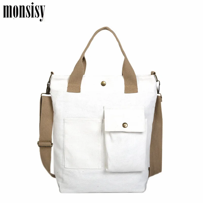 Холщовые сумки на плечо Monsisy для девочек Экологичная Сумка-тоут покупок сумочки