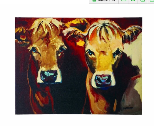 100% ручная роспись абстрактные животные картина маслом Милая Корова на холсте