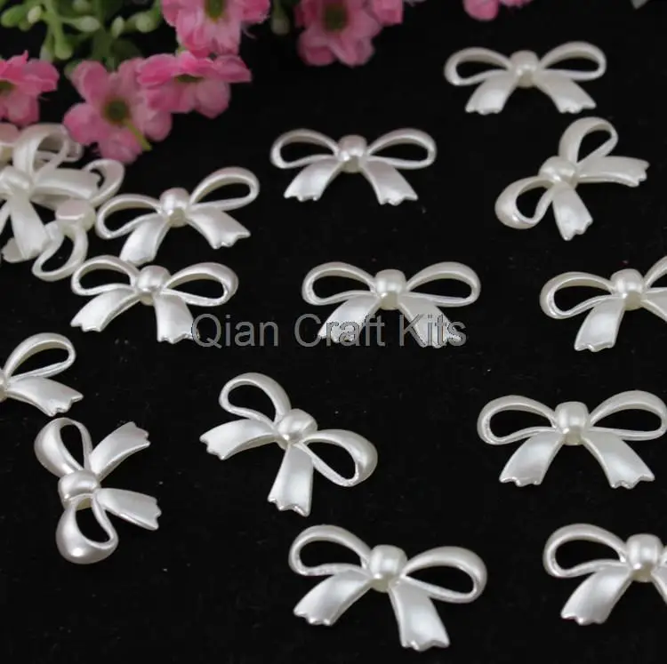 400 шт. большой искусственный жемчуг бусина с бантиком жемчужные кабошоны перламутровый кавайный Декор кабошон белый или кремовый 27x15 мм