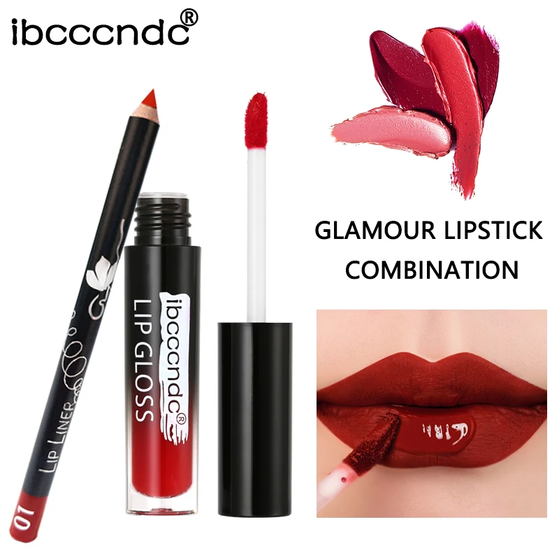 

Brand Velvet Liquid Lipstick Matte Matt Lip Tint Lips Liner Pencil Long Lasting Waterproof No Fade Nude Gloss Makeup Cosmetic