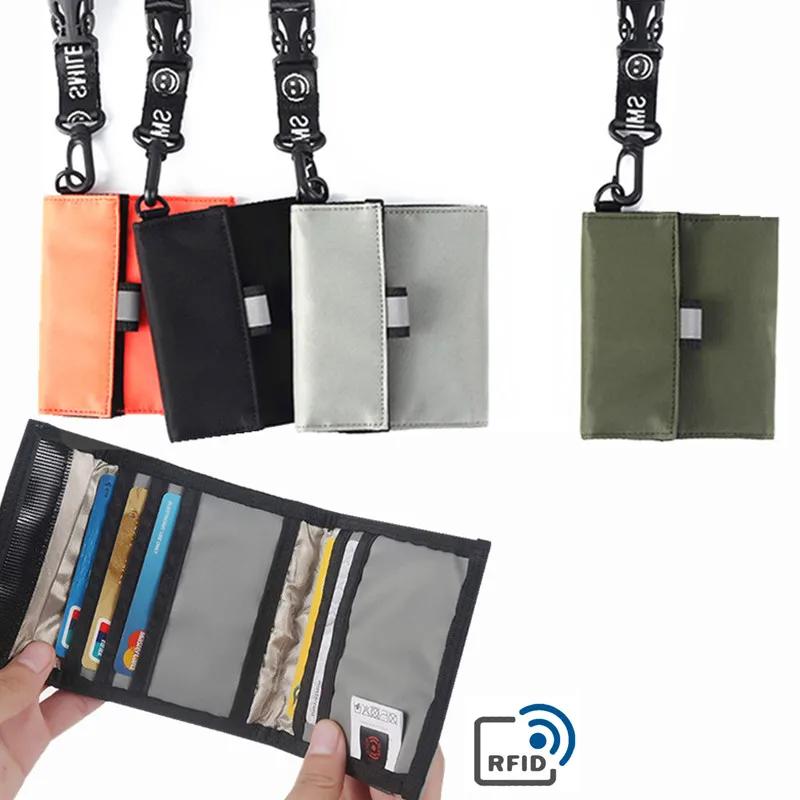 Мужской кошелек с защитой RFID водонепроницаемый нейлоновый отделением для монет