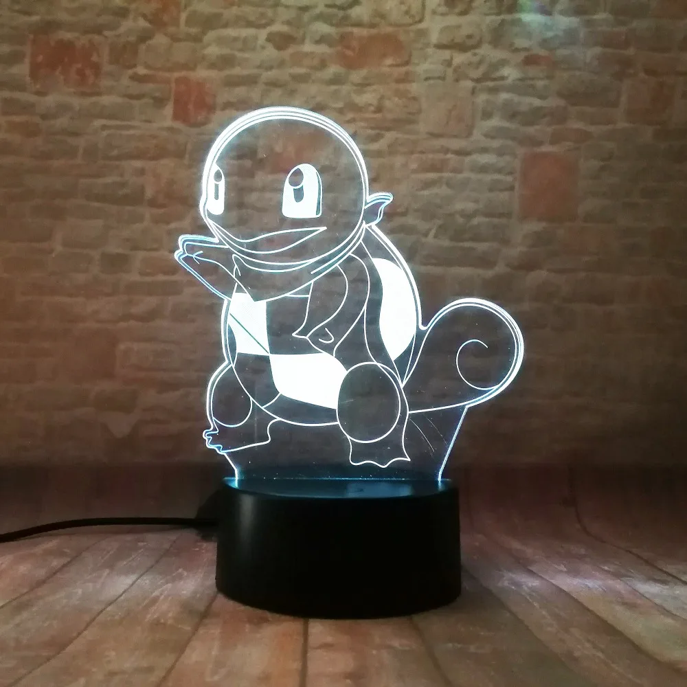 Покебол PIKACHU Bulbasaur Bay Role 3D RGB лампа Pokemon Go экшн-фигурка визуальная Иллюзия светодиодный Праздничный Рождественский подарок Ночной светильник