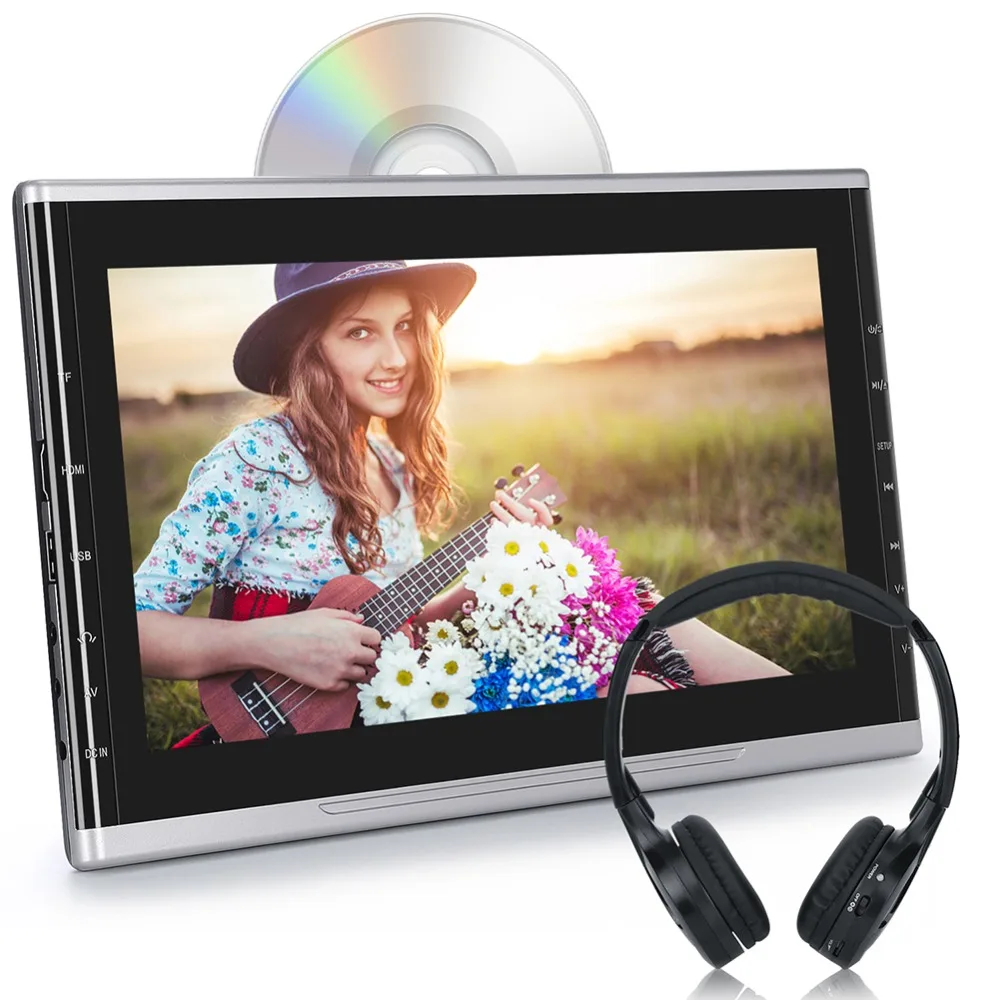 Тыква 10,1 дюймов Автомобильный подголовник монитор dvd-плеер USB/SD/HDMI/FM/игры TFT ЖК-экран сенсорная кнопка поддержка беспроводных наушников