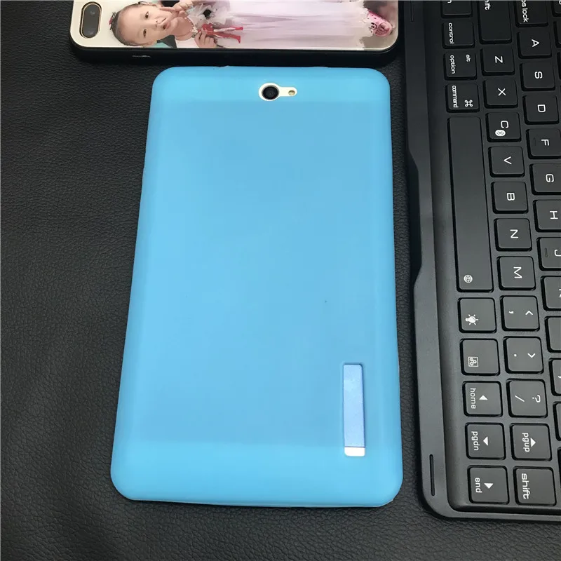 Синий Histers мягкий защитный корпус для Dexp Ursus S370 3g 7-дюймовый планшетный полиуретан) и силикона с откидной крышкой чехол - Цвет: Синий