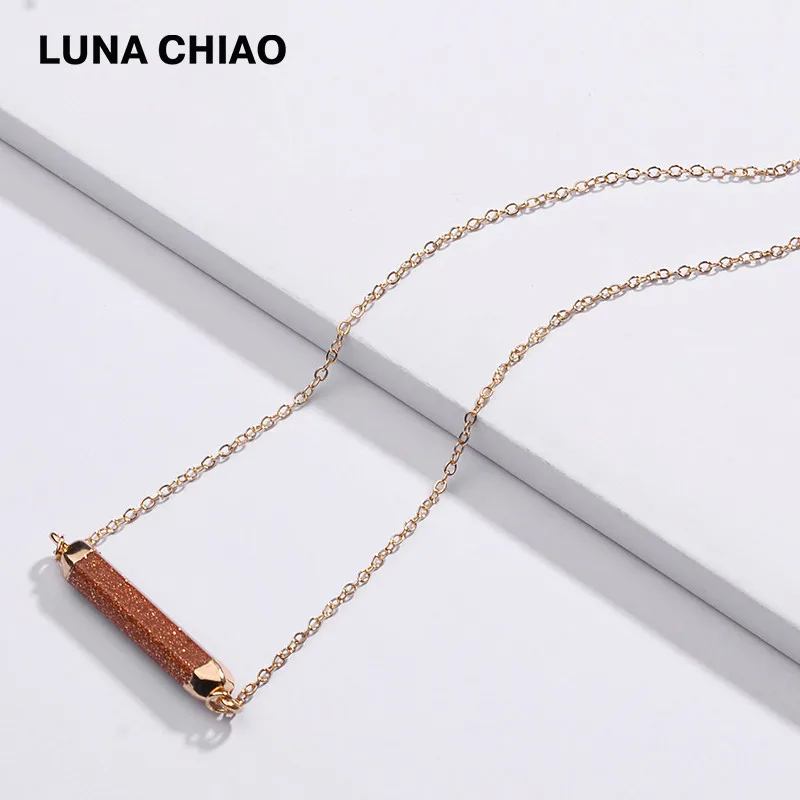 LUNA CHIAO, Новое поступление, 6 цветов, натуральный белый мраморный камень, прозрачный кристалл, короткая изящная цепочка, ожерелья с подвесками