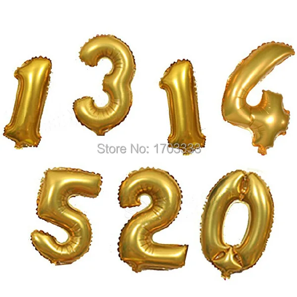 

Best Wedding New Year Decoration Big Size 40 " Foil Balloons Number 0 To 9 Gold Silver Color Optional 100pcs