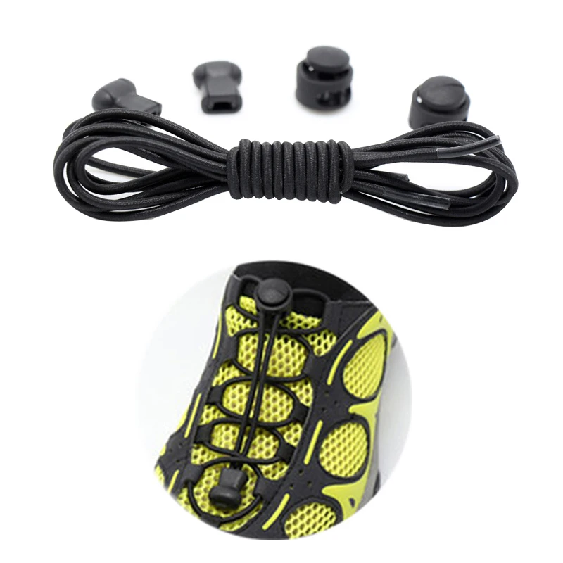 Solid Black XLiKaKa модные эластичные шнурки без шнурков, тянущиеся шнурки - Цвет: Solid Black