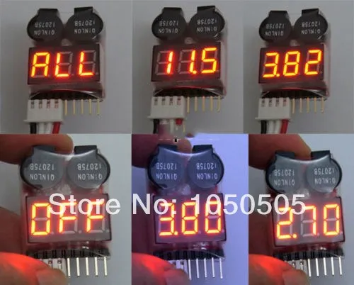 Низкая цена! (3 шт./лот) 2в1 индикатор 1-8s RC Lipo тестер напряжения батареи низкого