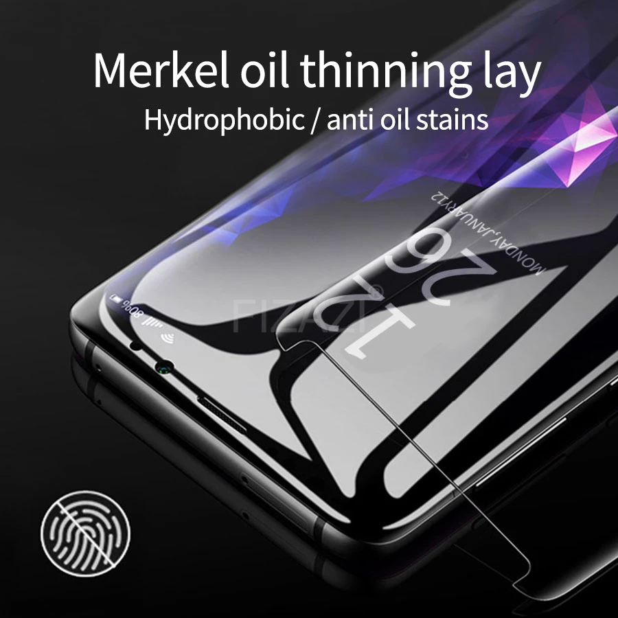 УФ жидкое 3D изогнутое закаленное стекло с полным клеем для Samsung Galaxy S8 S9 S10 Plus Note 8 9