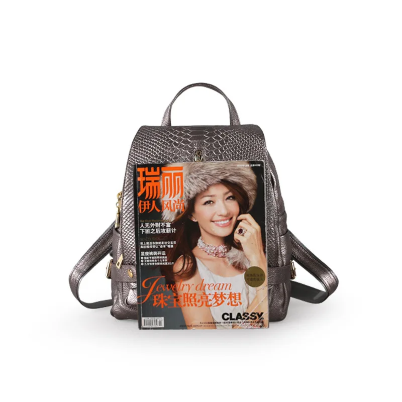 

RanHuang New 2018 Women Genuine Leather Backpack Fashion Alligator Backpack Ladies Casual Backpack School Bags For Teenage Girls