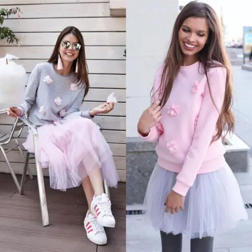 Новинка 2017 года сезон осень Милая Женская толстовка с вырезом лодочкой для