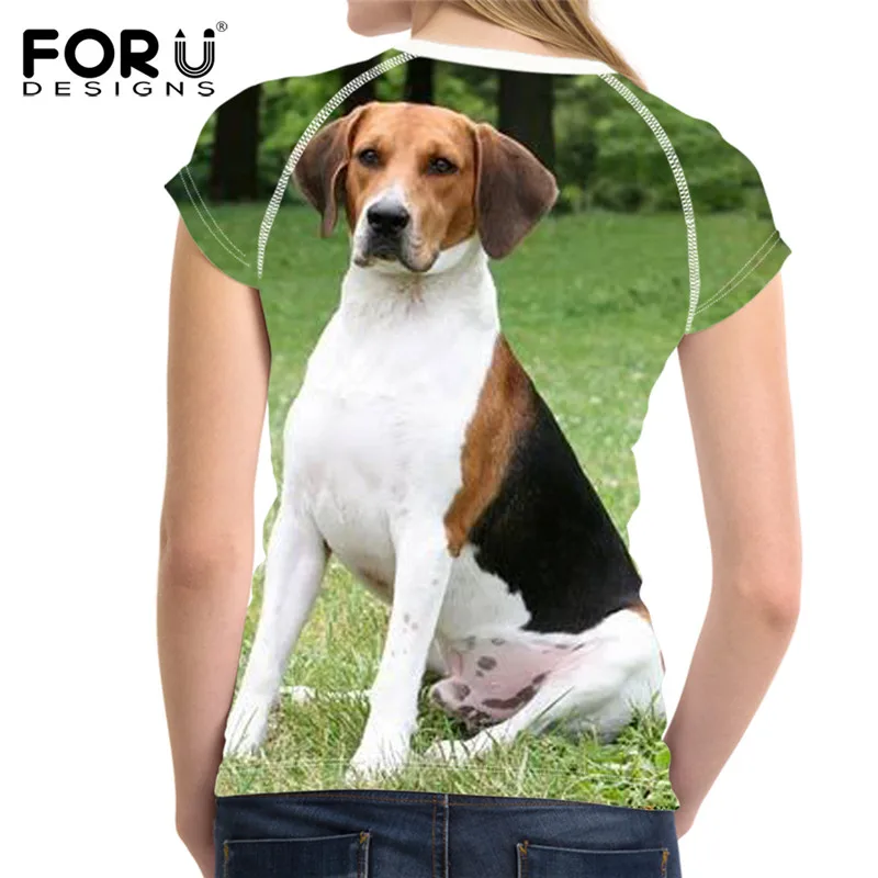 

FORUDESIGNS 3D Harrier Dog Printing Casual Women's T Shirt Tshirt Women Short Sleeve Tops Shirt O-Neck Summer Fitness Shirts