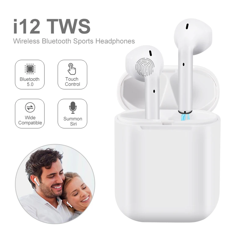 I12 TWS Touch control Mini 1:1 Беспроводные Bluetooth 5 0 наушники pods гарнитура pk i10 i11 tws для