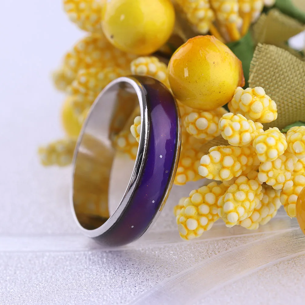 Кольцо из нержавеющей стали меняющее цвет настроение кольцо с эффектом волнения