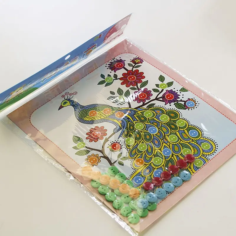 

3D Puzzles Toy DIY Button to Craft Painting Creative kids Sticky Art Educational Handmade Toy For Kids Enlightenment Educational