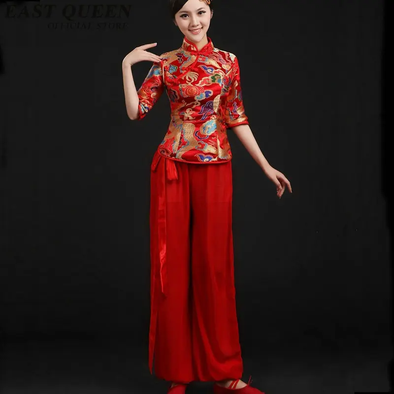 Китайская народная Одежда для танцев брючные костюмы yango drum fan на сцене наряд