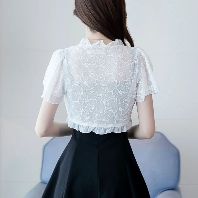 Весенне летний кружевной кардиган в стиле бохо рубашка Солнцезащитная шаль