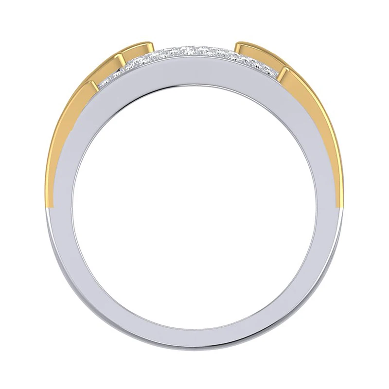 CaiMao 14K двухцветное золото 0.41ct Moissanite обручальное кольцо