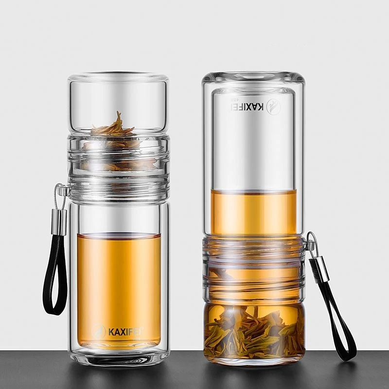 Стеклянная Бутылка 550 мл для бизнеса двухслойная стеклянная бутылка разделения