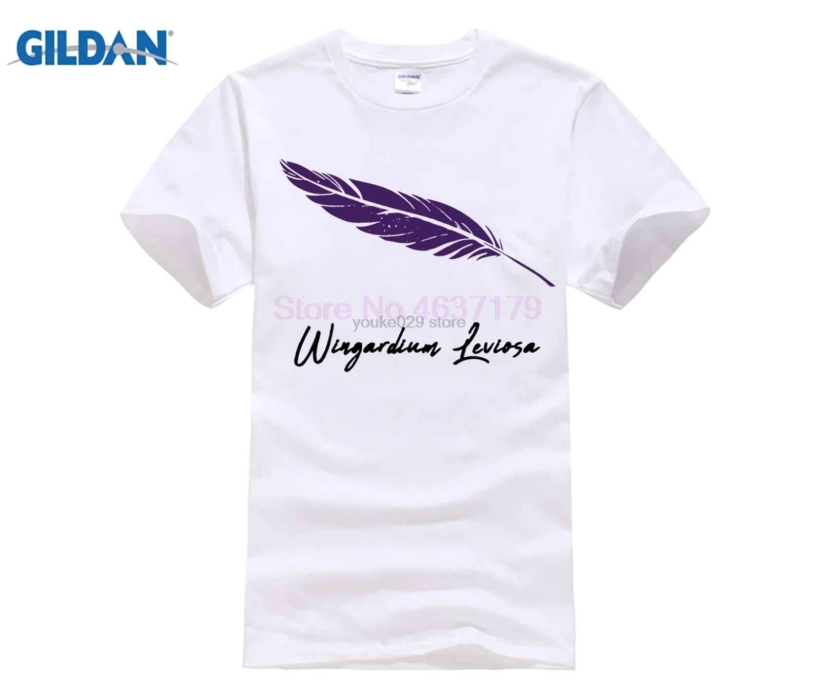 Футболка с надписью harry tee Wingardium Leviosa (2) рубашка изображением Поттера|Мужские