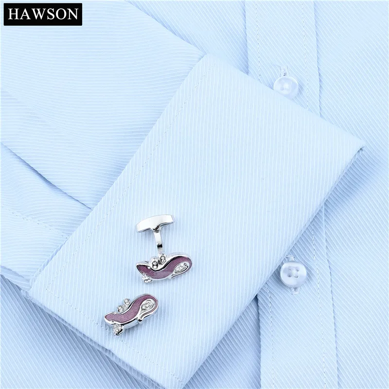 Забавные запонки в виде ящериц HAWSON с прозрачными кристаллами фиолетовые Мужские