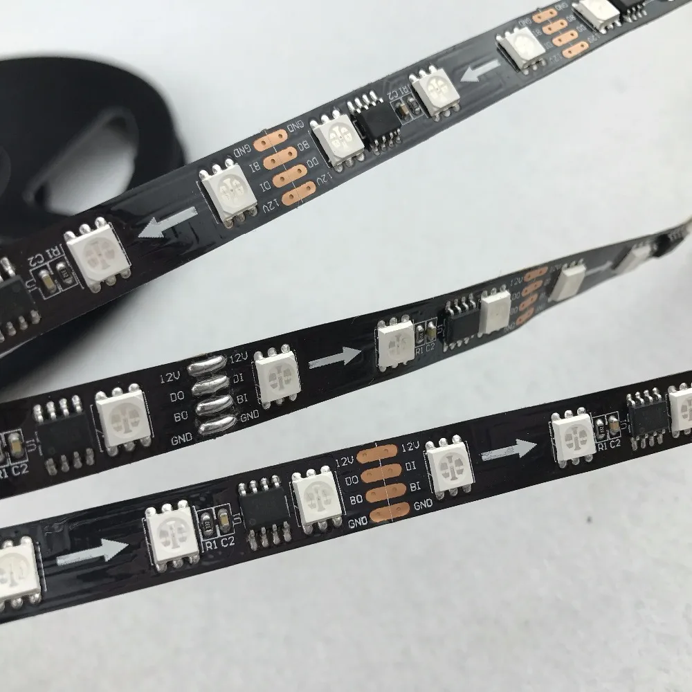 5 м/катушка WS2818 60 светодиодный s/m(20 пикс./м) DC12V RGB полноцветный пиксельная полоса
