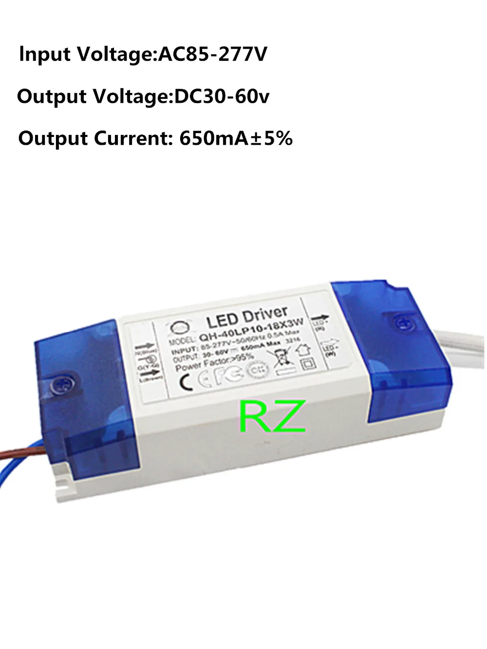 10-18x3W 650mA Светодиодный драйвер 30 Вт 40 Вт DC30-60V высокое Мощность светодиодный блок питания для прожектора