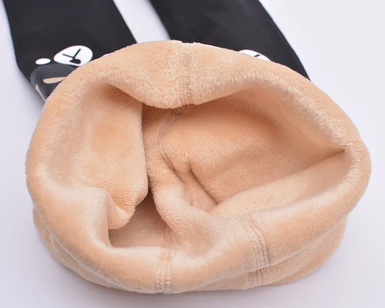 Модные зимние леггинсы для девочек с бархатными вставками теплые изображением