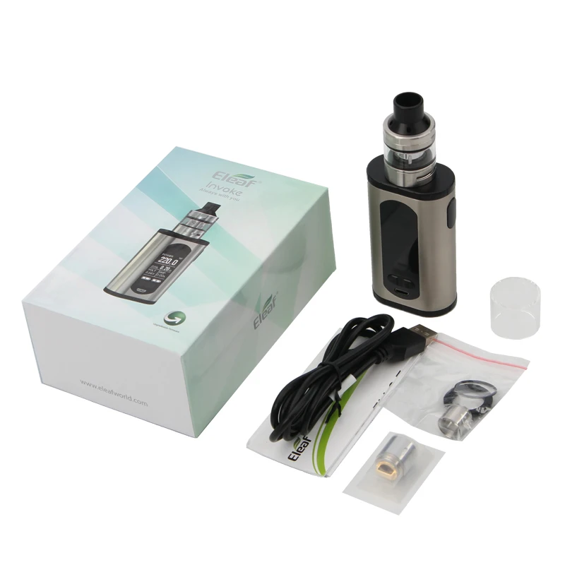 Оригинальная электронная сигарета Eleaf Invoke with ELLO T Starter Kit с 220 Вт Box Mod Vape 2 мл/4 мл