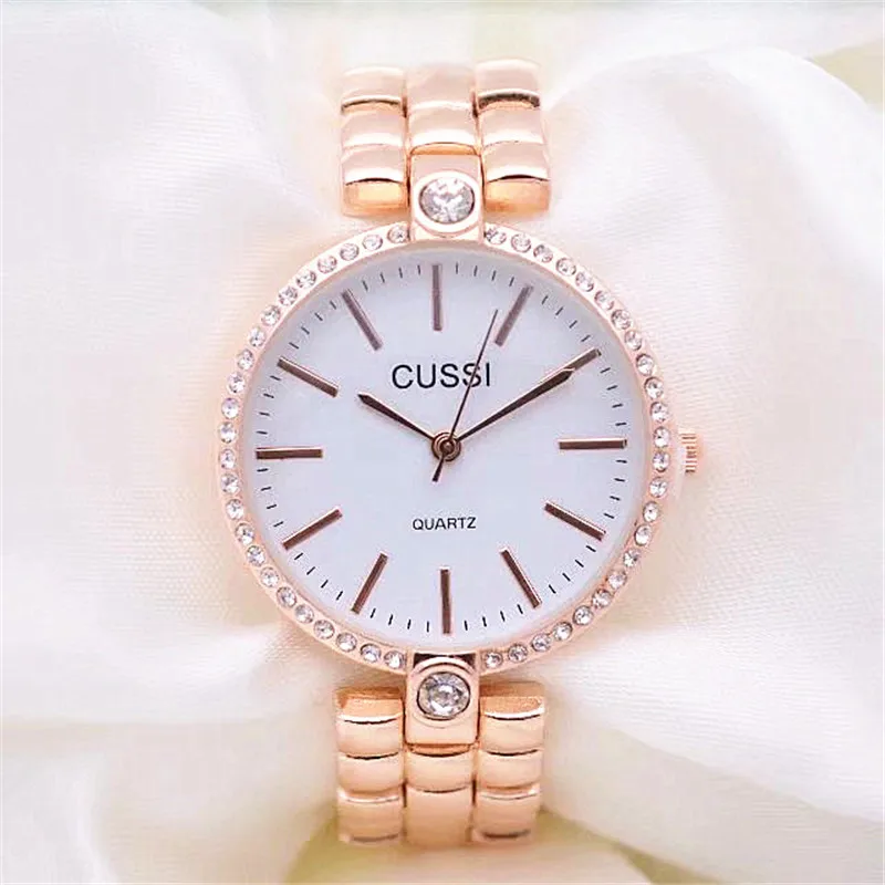 

CUSSI Luxury Brand Rose Gold Women's Watches Bracelet Ladies Dress Watch Quartz Wristwatches relogio feminino reloj mujer Clock