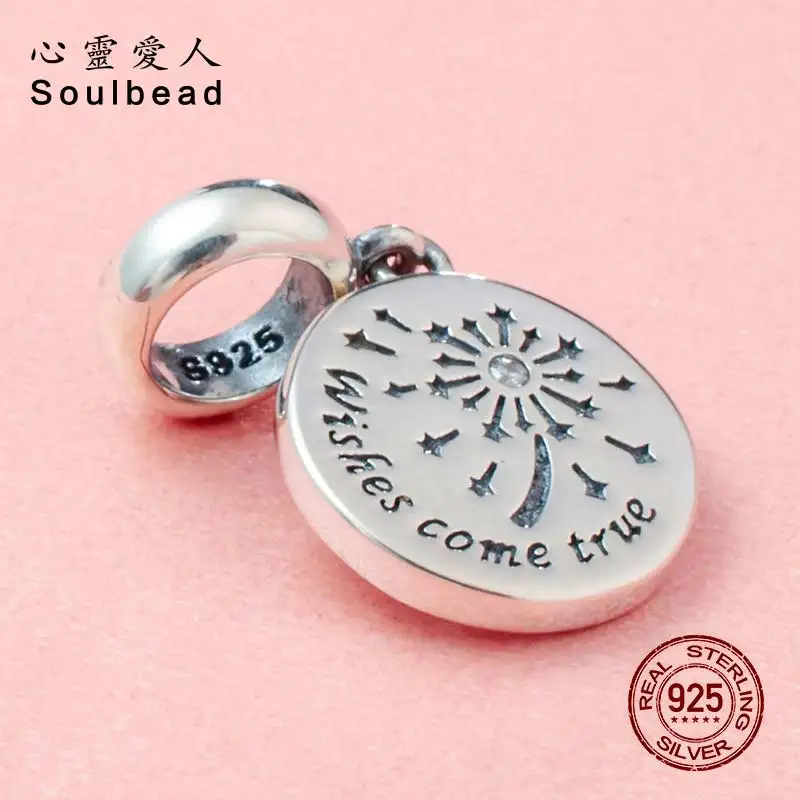Soulbead Wishing Fireworks Dangle Charm with White Zircon Fit Pandora Charms Silver 925 Original Beads For Friend Gift | Украшения и