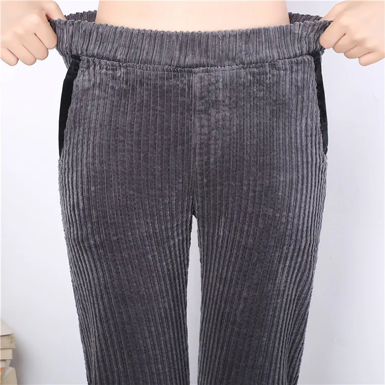 Осенние женские вельветовые штаны Pantalon Mujer, штаны-шаровары с эластичной талией размера плюс 3XL, повседневные спортивные штаны, обтягивающие штаны